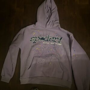 Lavender Graphic Hoodie with Rhinestone Logo